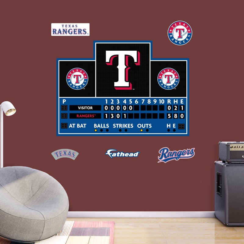 Texas Rangers – RealBig Scoreboard Collection – Official MLB – Reusable Vinyl Wall Decals