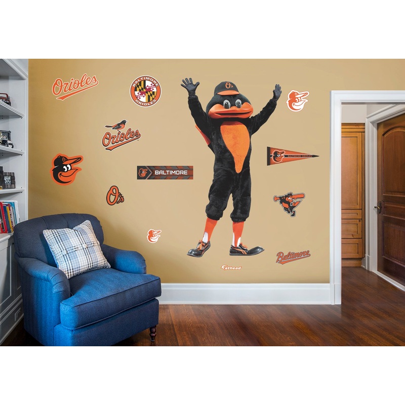 The Oriole Bird Mascot – RealBig Collection – Official MLB – Baltimore Orioles – Reusable Vinyl Wall Decals
