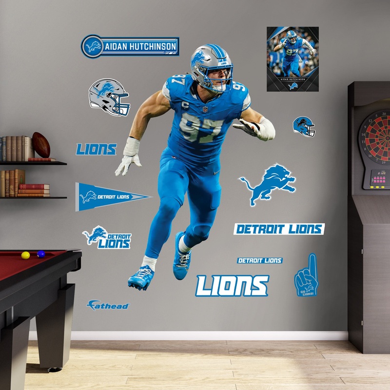 Aidan Hutchinson – RealBig Collection – Official NFL – Detroit Lions – Reusable Vinyl Wall Decals #2