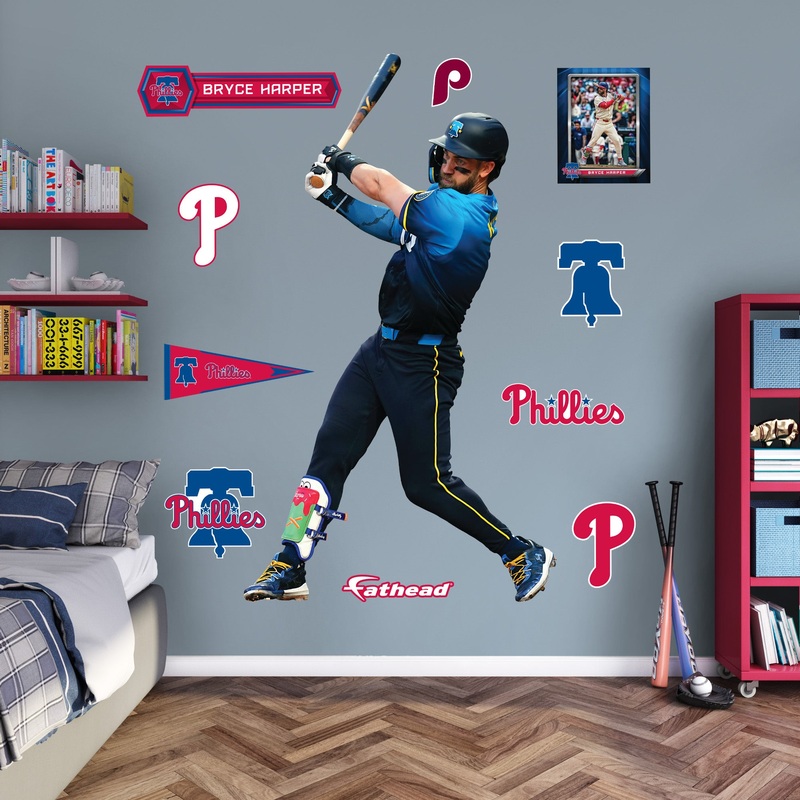 Bryce Harper City Connect – RealBig Collection – Official MLB – Philadelphia Phillies – Reusable Vinyl Wall Decals