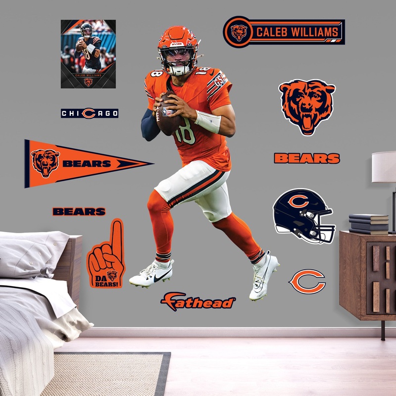 Caleb Williams – RealBig Orange Collection – Official NFL – Chicago Bears – Reusable Vinyl Wall Decals