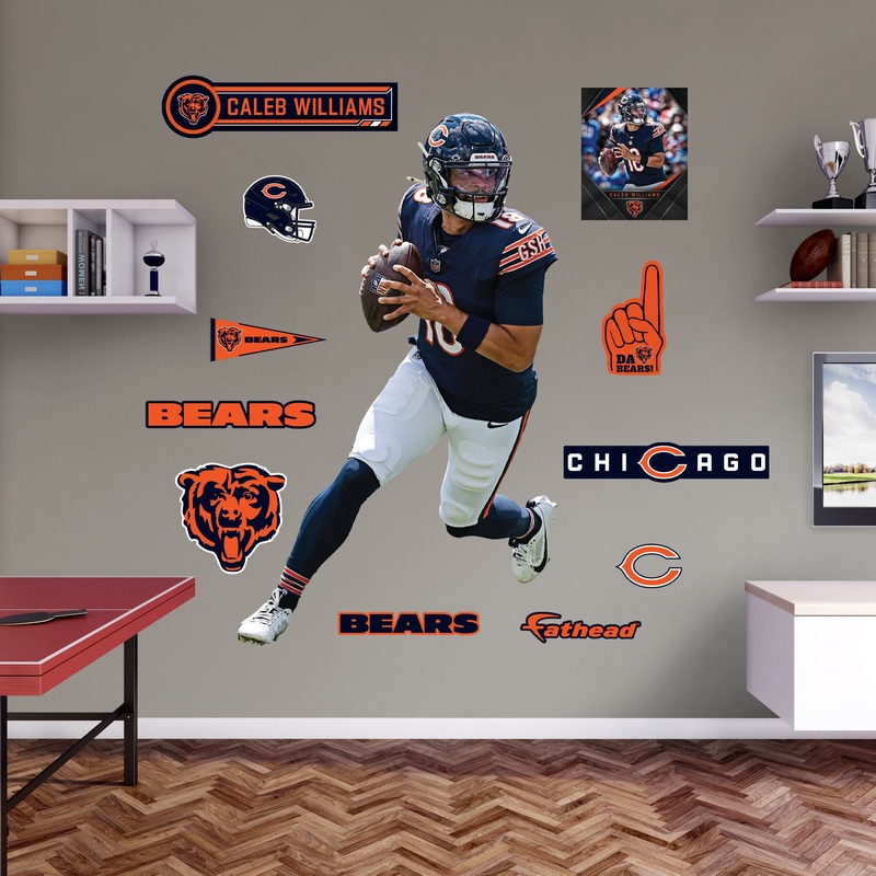 Caleb Williams – RealBig Rollout Collection – Official NFL – Chicago Bears – Reusable Vinyl Wall Decals