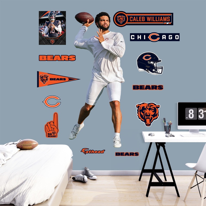Caleb Williams – RealBig Warmups Collection – Official NFL – Chicago Bears – Reusable Vinyl Wall Decals