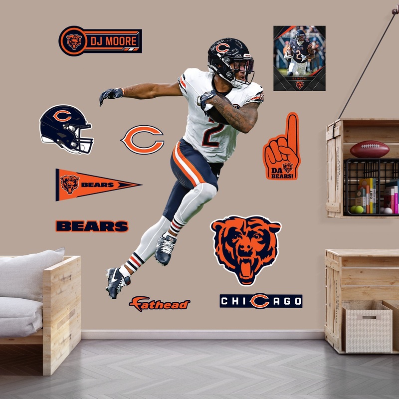 DJ Moore – RealBig Collection – Official NFL – Chicago Bears – Reusable Vinyl Wall Decals #2