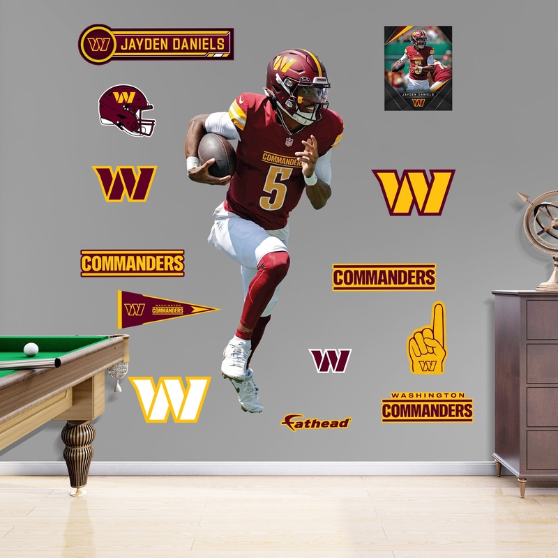 Jayden Daniels – RealBig Collection – Official NFL – Washington Commanders – Reusable Vinyl Wall Decals