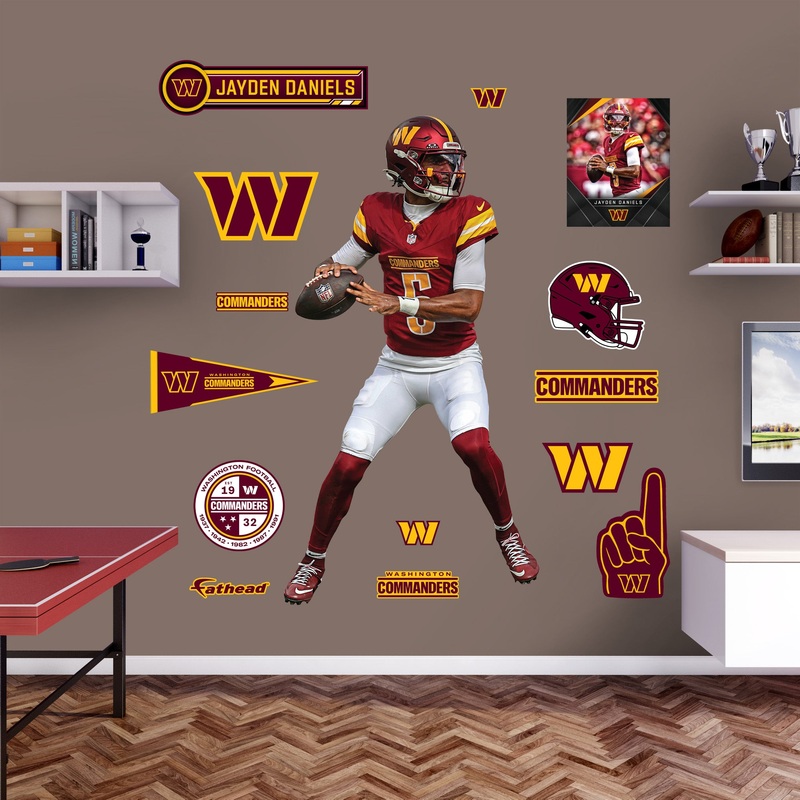 Jayden Daniels – RealBig Dropback Collection – Official NFL – Washington Commanders – Reusable Vinyl Wall Decals