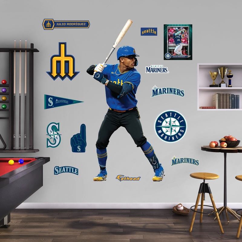 Julio Rodriguez – RealBig City Connect Collection – Official MLB – Seattle Mariners – Reusable Vinyl Wall Decals