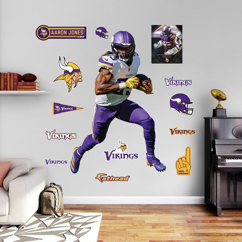 Minnesota Vikings – RealBig Aaron Jones Collection – Official NFL – Reusable Vinyl Wall Decals