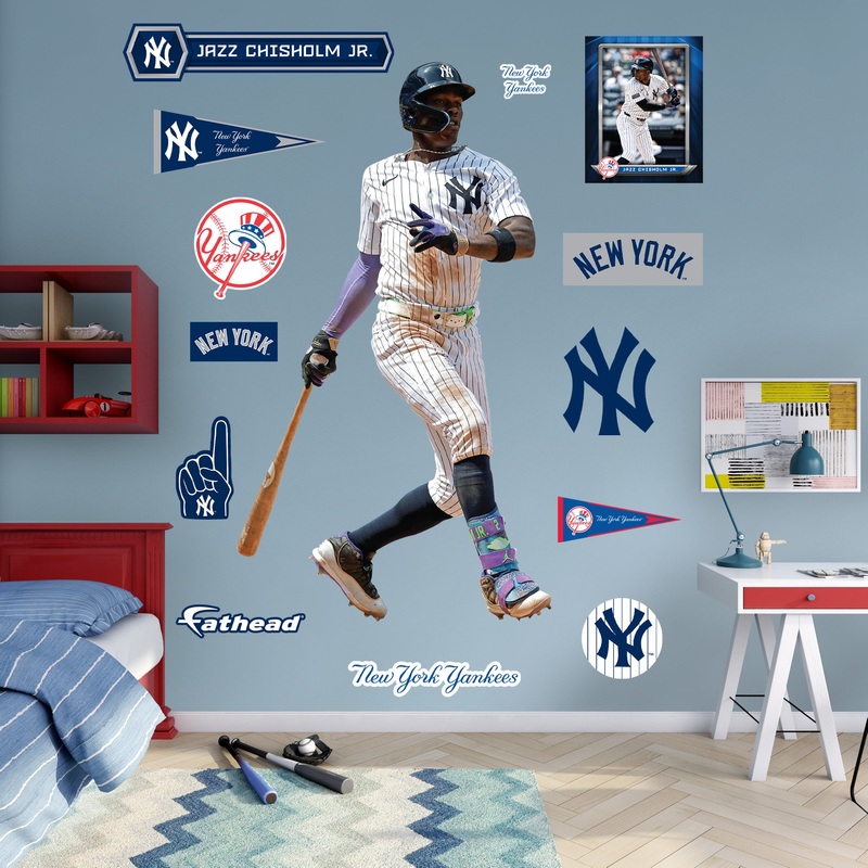 New York Yankees – RealBig Jazz Chisholm Jr. Collection – Official MLB – Reusable Vinyl Wall Decals