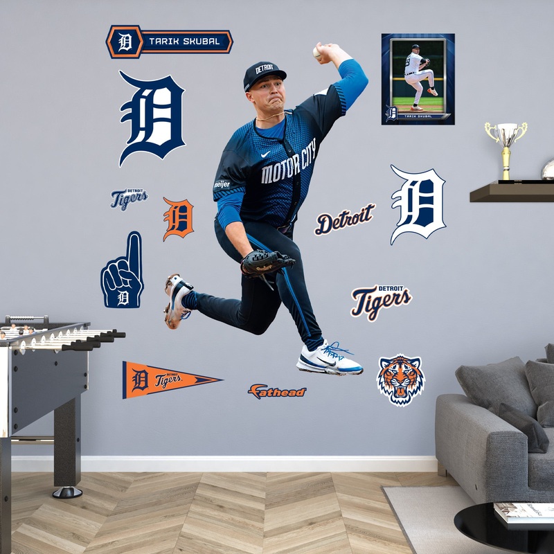 Tarik Skubal – RealBig City Connect Collection – Official MLB – Detroit Tigers – Reusable Vinyl Wall Decals
