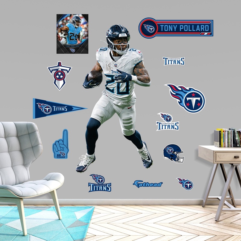 Tony Pollard – RealBig Collection – Official NFL – Tennessee Titans – Reusable Vinyl Wall Decals