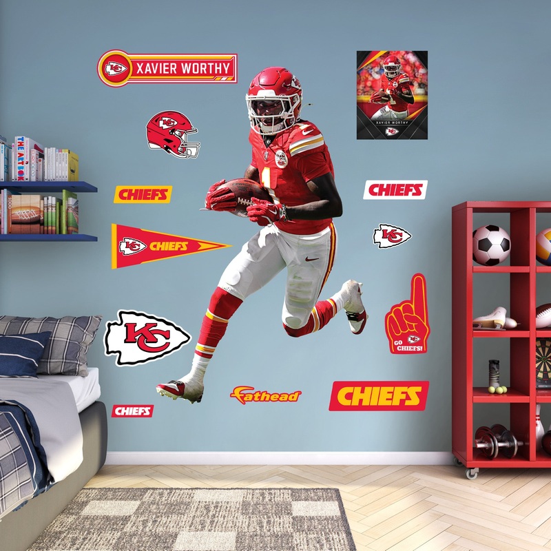 Xavier Worthy – RealBig Collection – Official NFL – Kansas City Chiefs – Reusable Vinyl Wall Decals