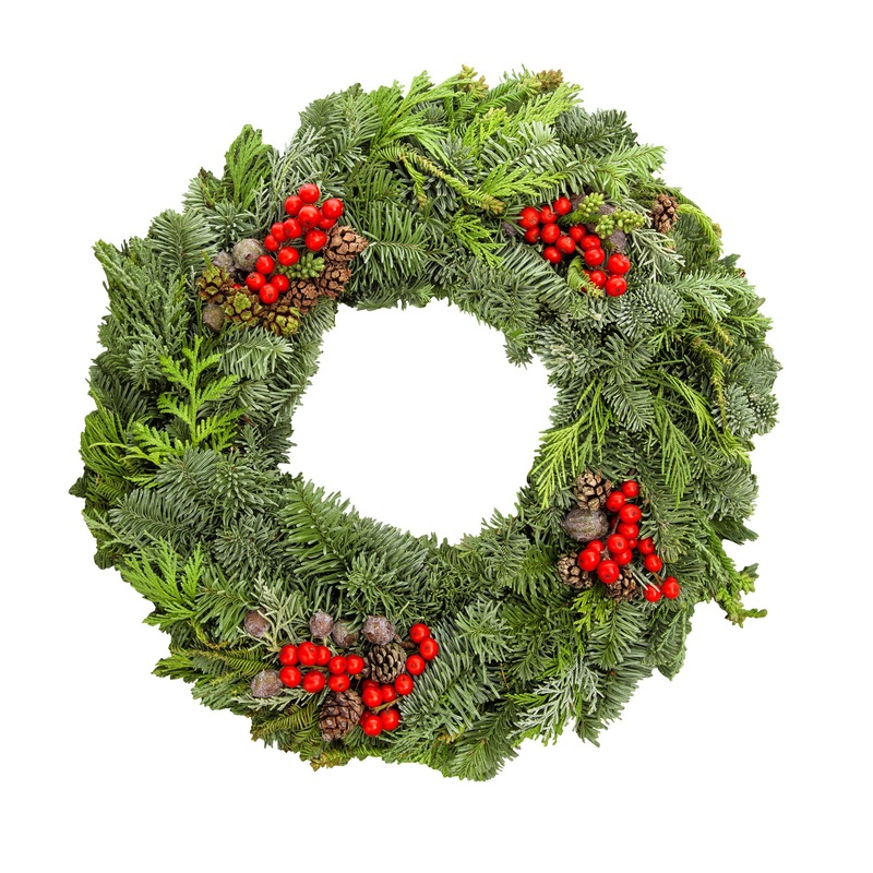 Christmas:  Wreath        –   Removable     Adhesive Decal