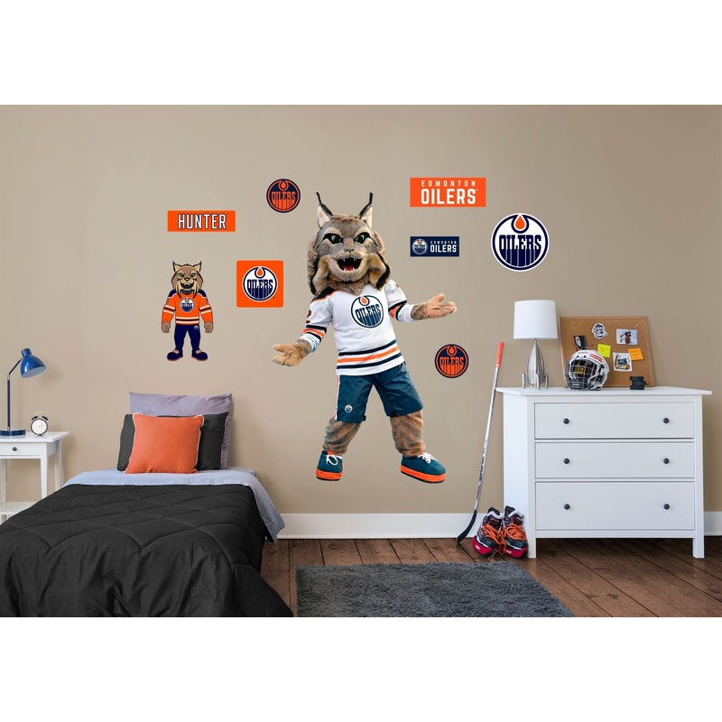 Hunter Mascot – RealBig Collection – Official NHL – Edmonton Oilers – Reusable Vinyl Wall Decals