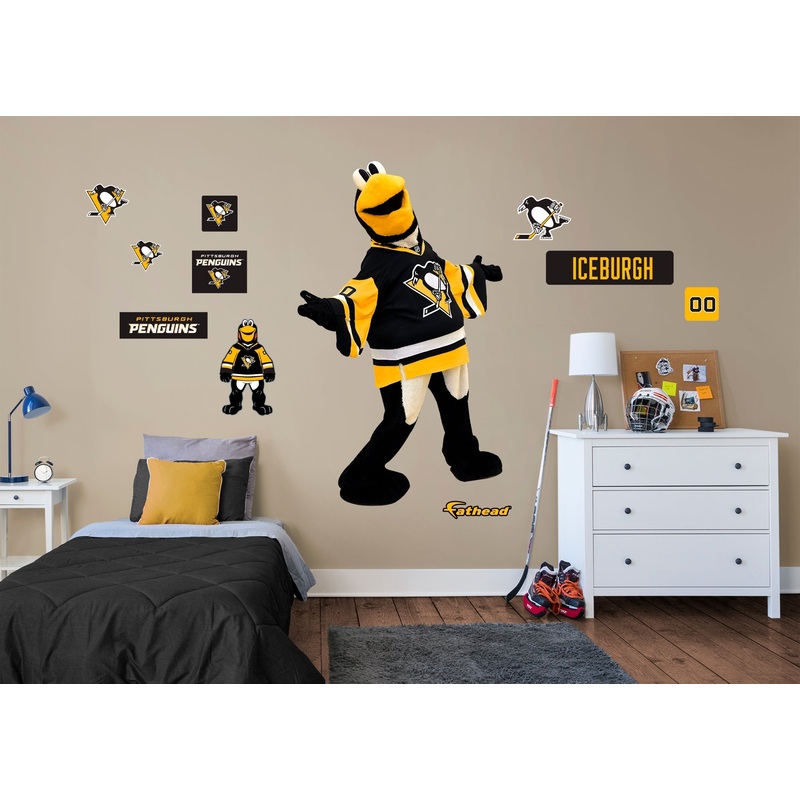 Iceburgh Mascot – RealBig Collection – Official NHL – Pittsburgh Penguins – Reusable Vinyl Wall Decals #2