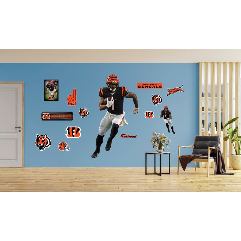 Ja’Marr Chase – RealBig Collection – Official NFL – Cincinnati Bengals – Reusable Vinyl Wall Decals #1