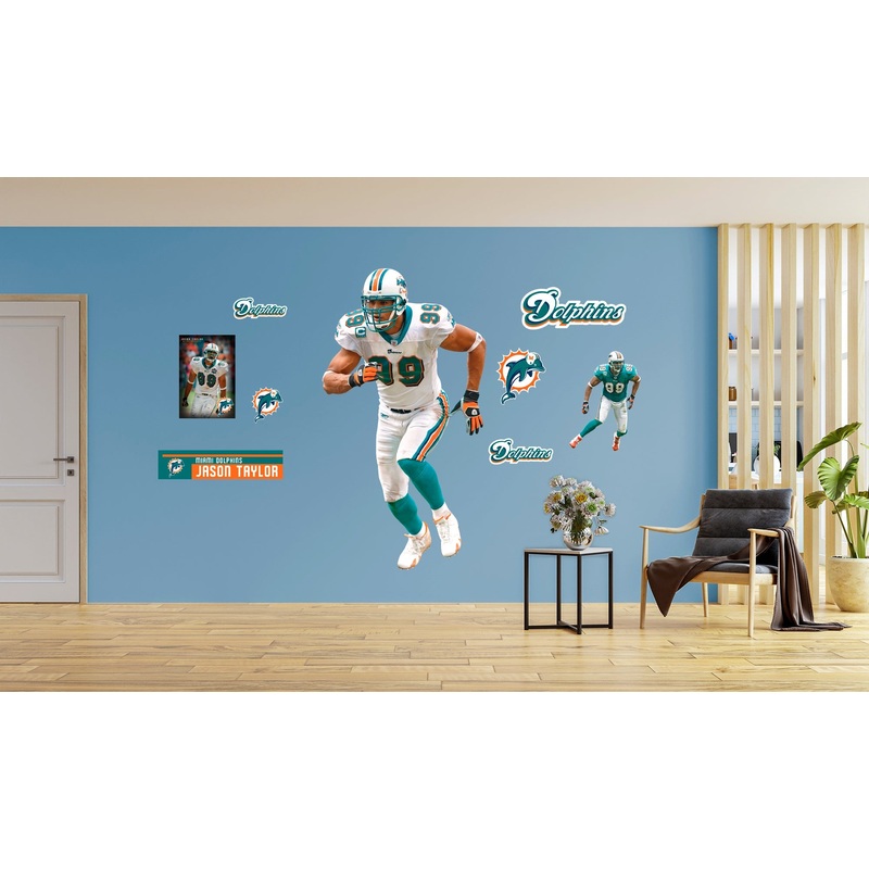 Jason Taylor – RealBig Legend Collection – Official NFL – Miami Dolphins – Reusable Vinyl Wall Decals