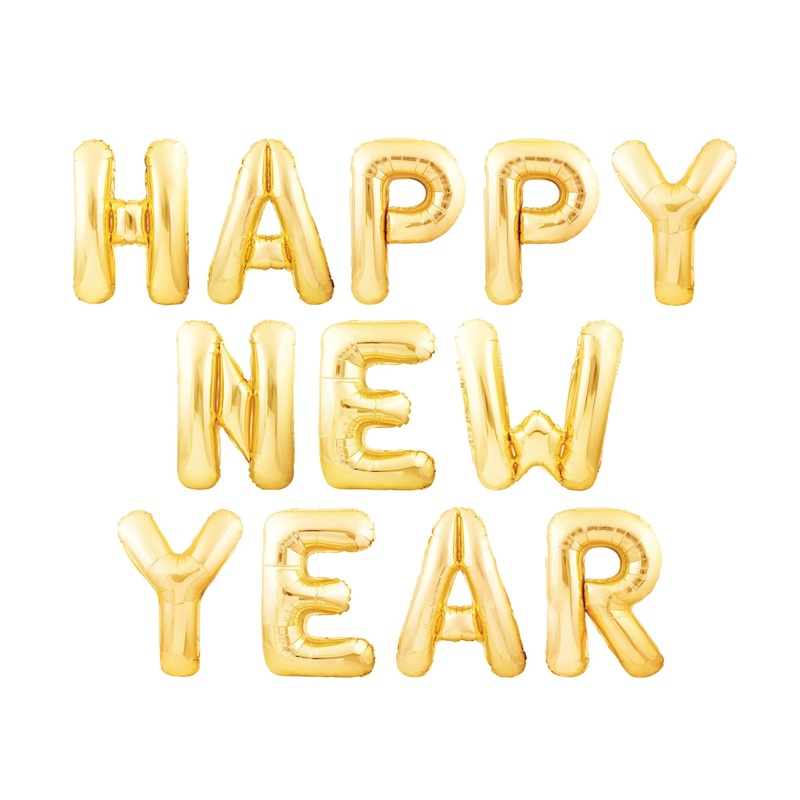 New Year:  Balloon Letters        –   Removable     Adhesive Decal