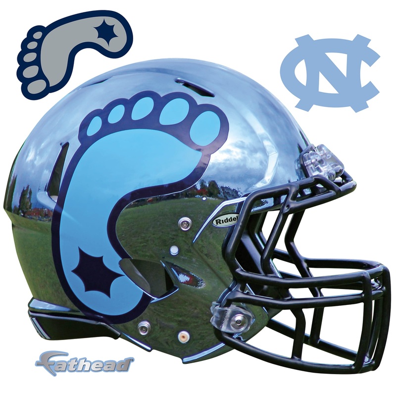 North Carolina Tar Heels – RealBig Chrome Helmet Collection – Official NCAA – University of North Carolina – Reusable Vinyl Wall Decals