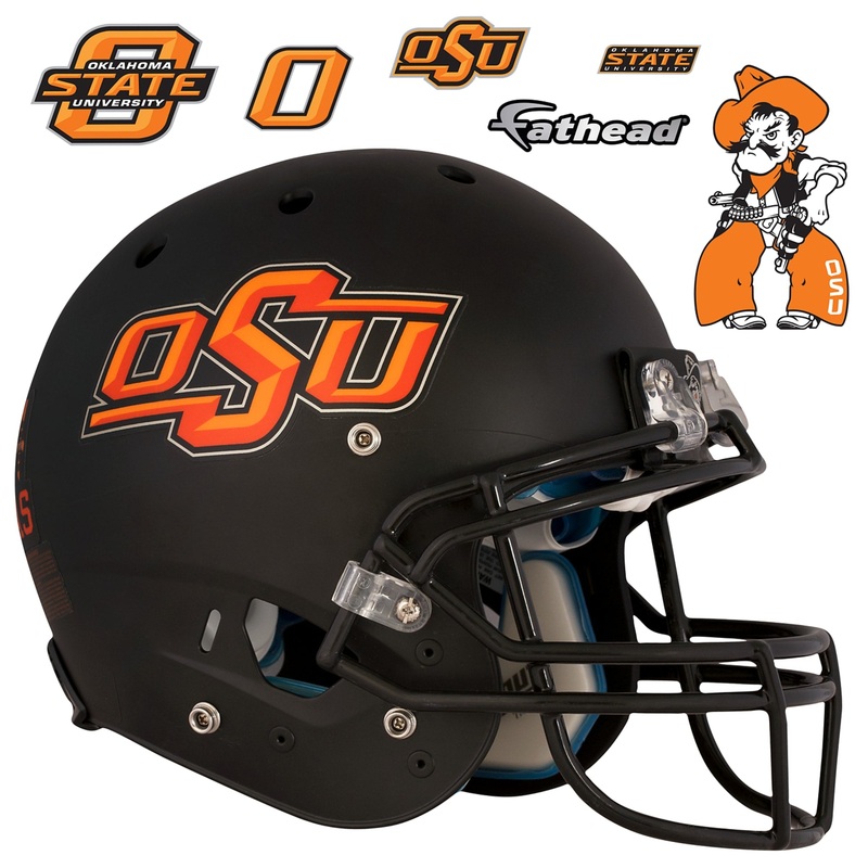 Oklahoma State Cowboys – RealBig Black Icon Helmet Collection – Official NCAA – Reusable Vinyl Wall Decals