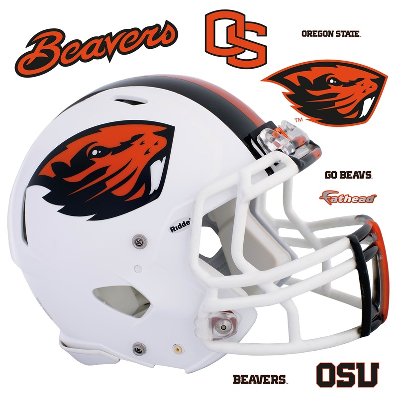 Oregon State Beavers – RealBig White Helmet Collection – Official NCAA – Reusable Vinyl Wall Decals