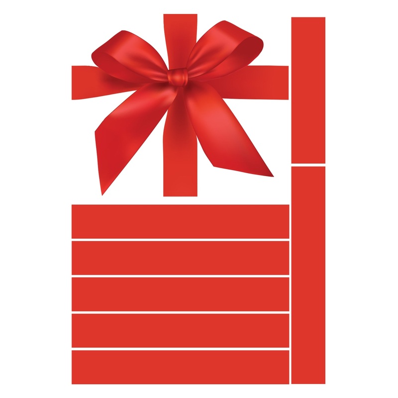 Red Gift Bow        –   Removable     Adhesive Decal