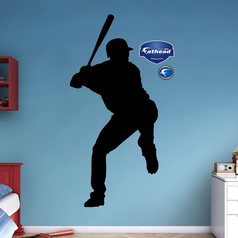 Sports: Baseball Player Silhouette        –   Removable     Adhesive Decal