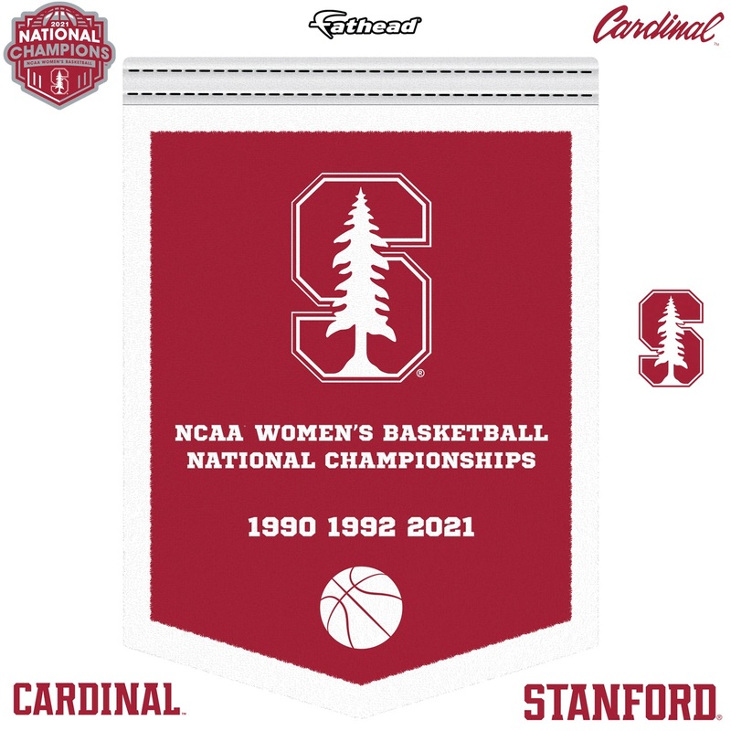 Stanford Cardinal 2021 Women’s Basketball Championship Banner – RealBig Collection – Official NCAA – Stanford University – Reusable Vinyl Wall Decals
