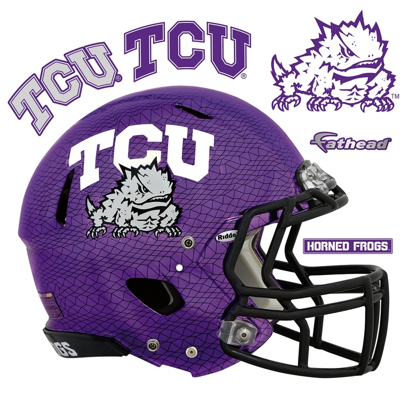 TCU Horned Frogs – RealBig Chrome Helmet Collection – Official NCAA – Texas Christian University – Reusable Vinyl Wall Decals
