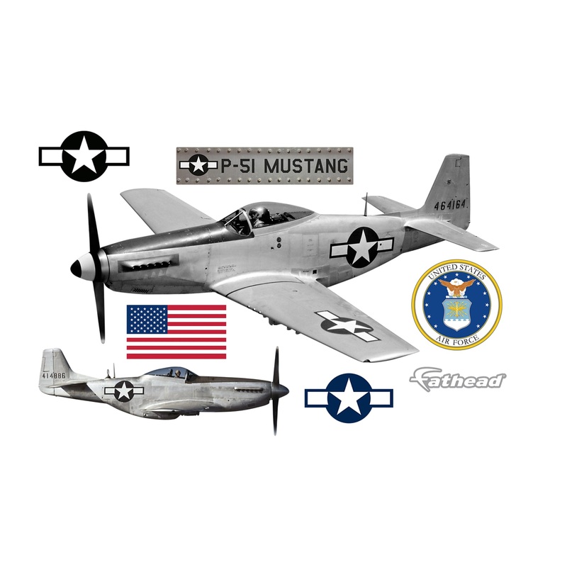 U.S. Air Force: P-51 Mustang Icon        – Officially Licensed Air Force Removable     Adhesive Decal
