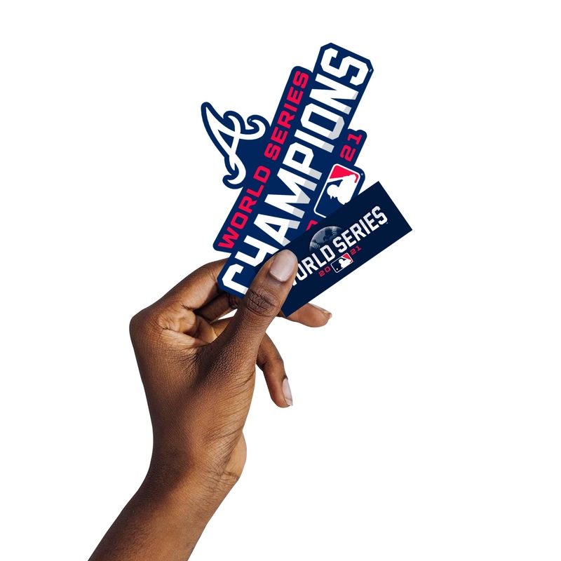 Atlanta Braves – 5 Logo Minis (Mixed Sizes) – Official MLB – 2021 World Series Champions – Reusable Vinyl Decals