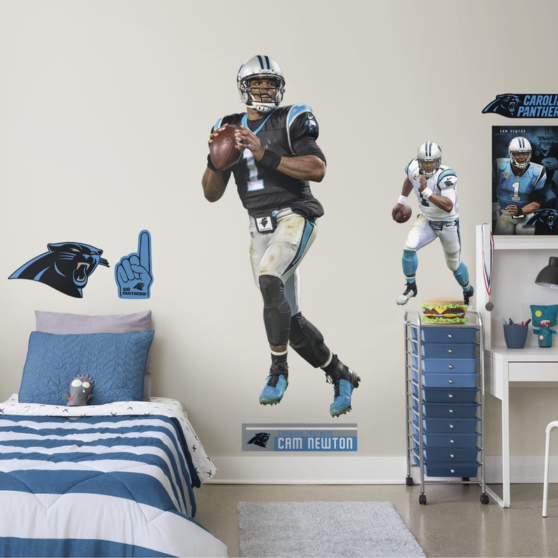 Cam Newton – RealBig Black Collection – Official NFL – Carolina Panthers – Reusable Vinyl Wall Decals