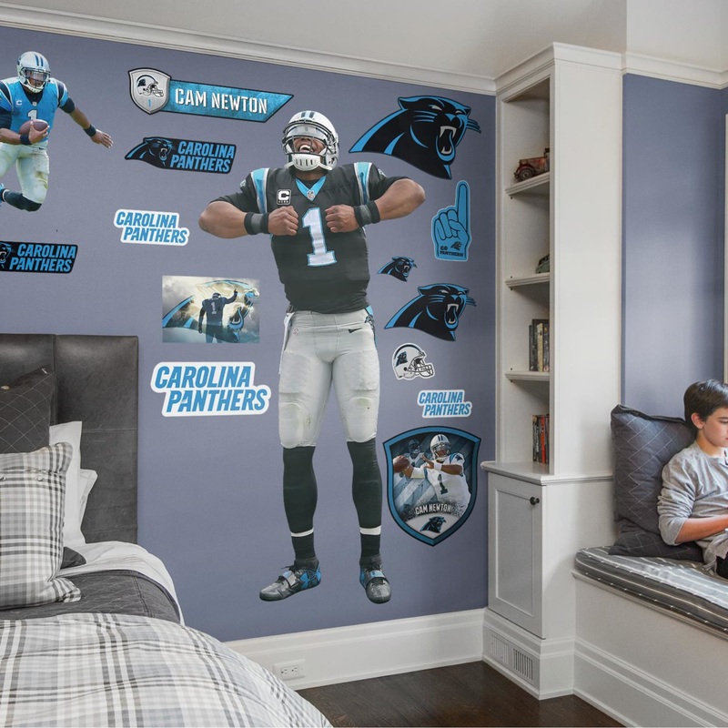 Cam Newton Superman – RealBig Collection – Official NFL – Carolina Panthers – Reusable Vinyl Wall Decals