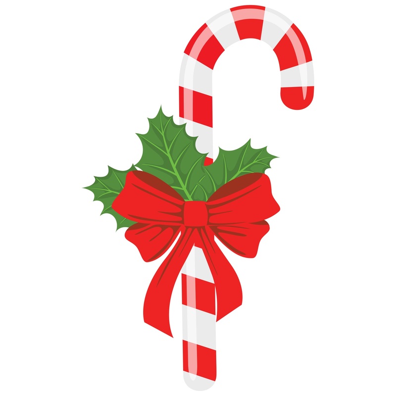 Christmas: Candy Cane Icon – Removable Adhesive Decal