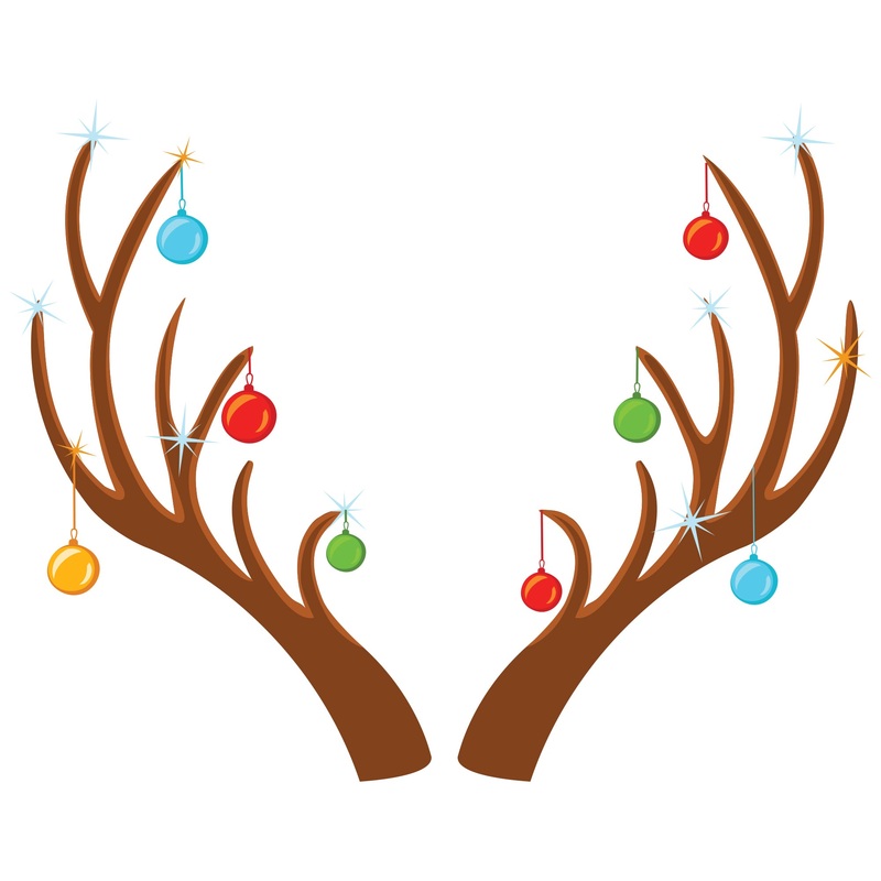Christmas: Cute Horns Icon – Removable Adhesive Decal