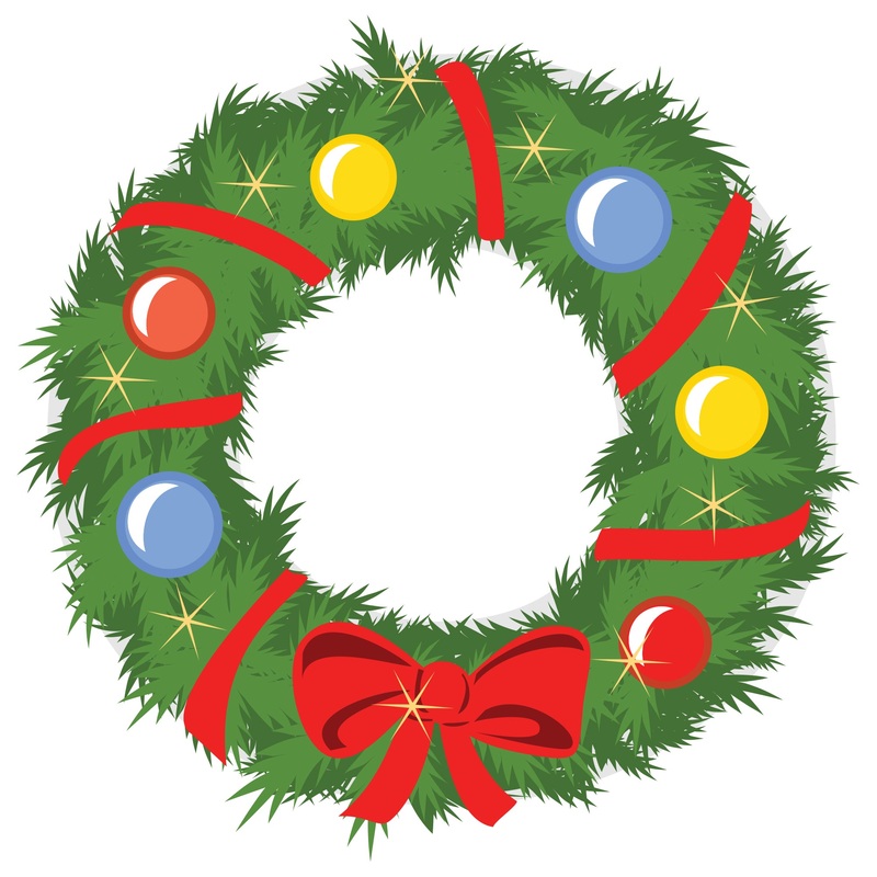 Christmas: Wreath Icon – Removable Adhesive Decal