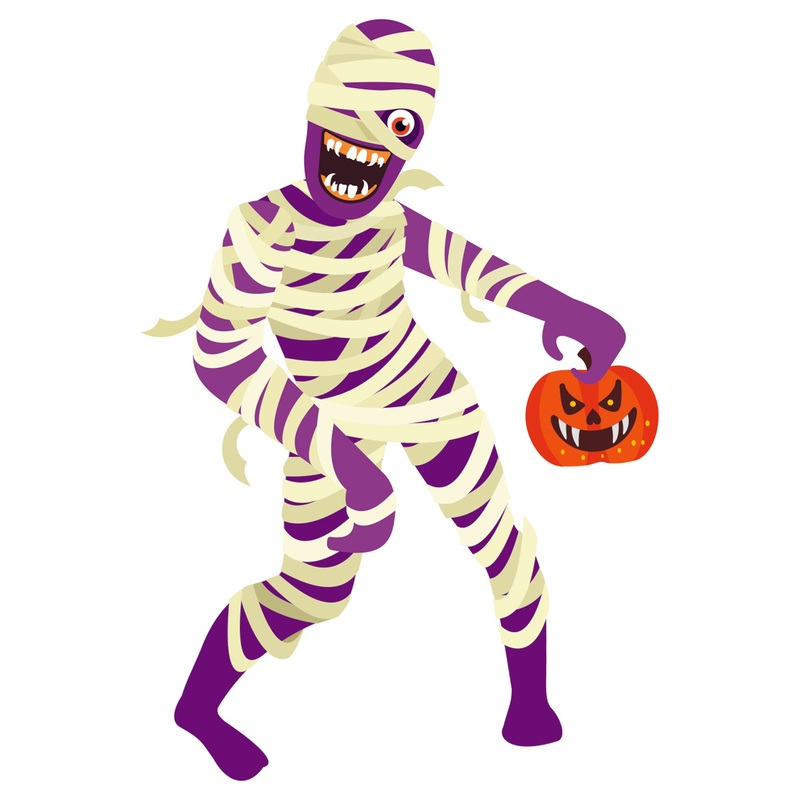 Halloween:  Mummy with Pumpkin Icon        –   Removable     Adhesive Decal