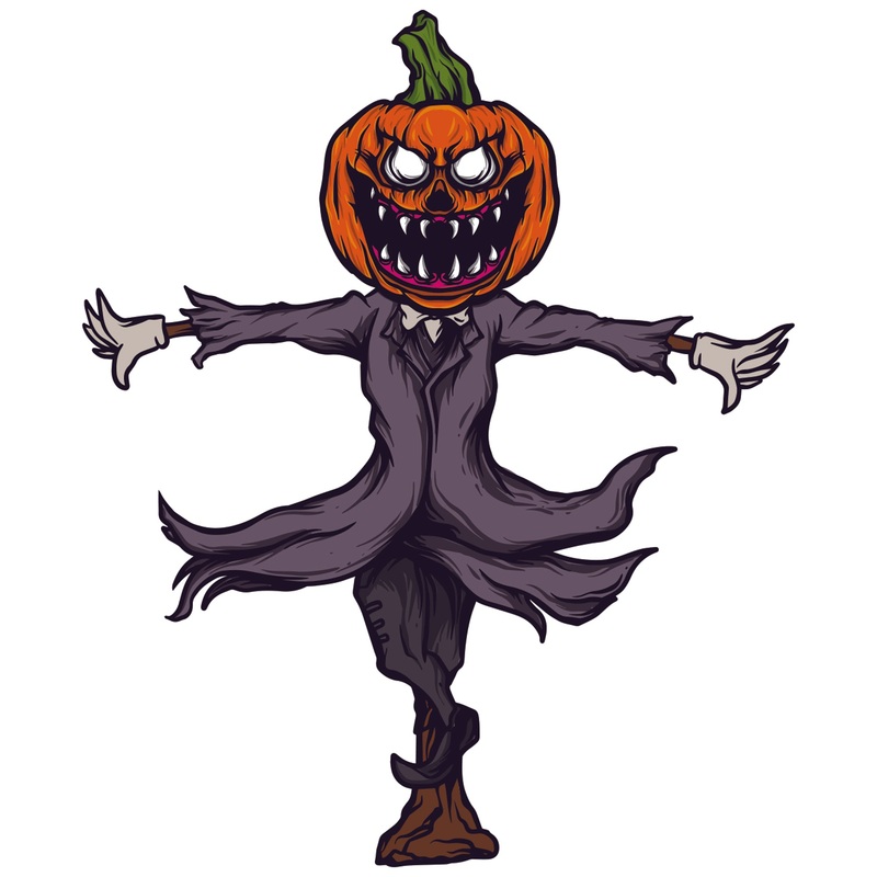 Halloween:  Scary Pumpkin Icon        –   Removable     Adhesive Decal