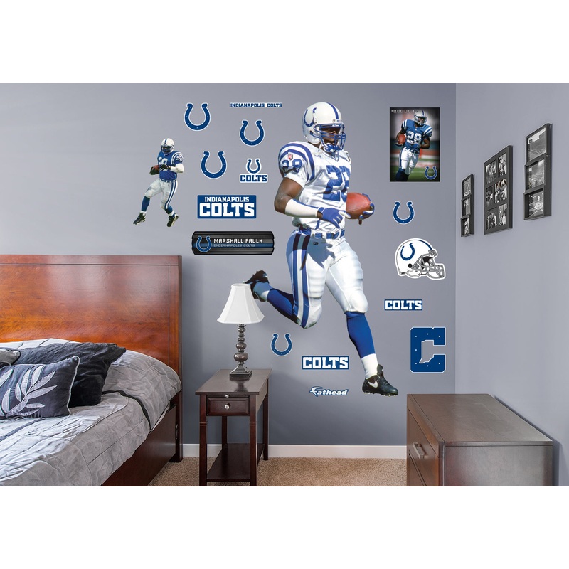 Marshall Faulk – RealBig Legend Collection – Official NFL – Indianapolis Colts – Reusable Vinyl Wall Decals