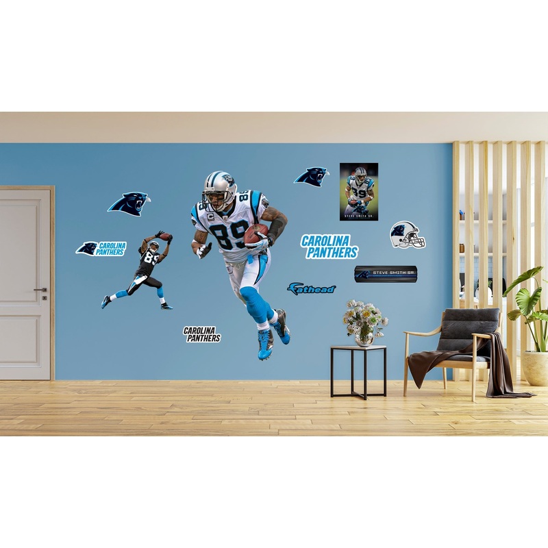 Steve Smith Sr. – RealBig Legend Collection – Official NFL – Carolina Panthers – Reusable Vinyl Wall Decals