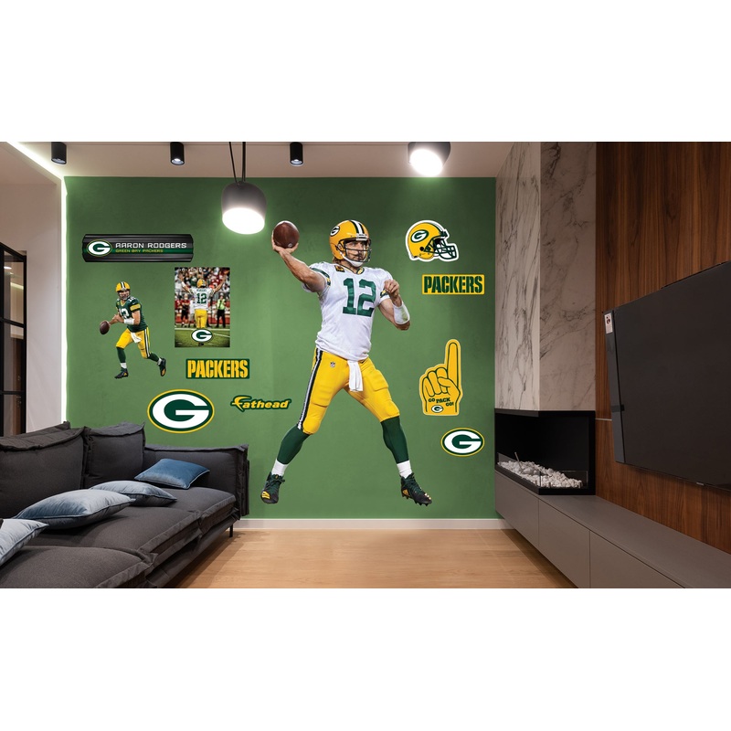 Aaron Rodgers – RealBig Away Collection – Official NFL – Green Bay Packers – Reusable Vinyl Wall Decals