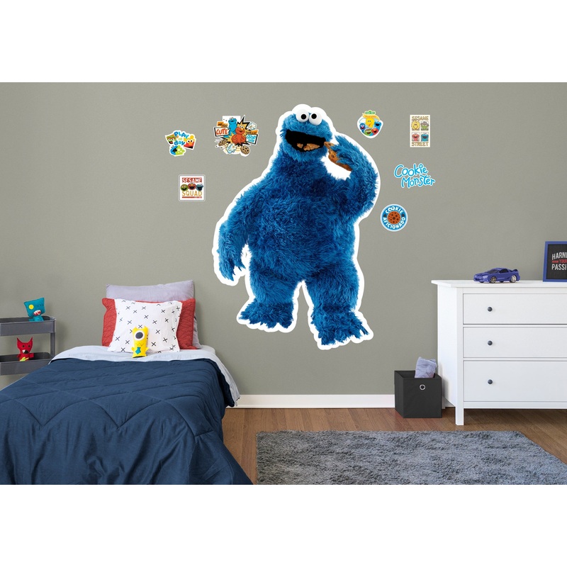 Cookie Monster – RealBig Collection – Official Sesame Street – Reusable Vinyl Wall Decals
