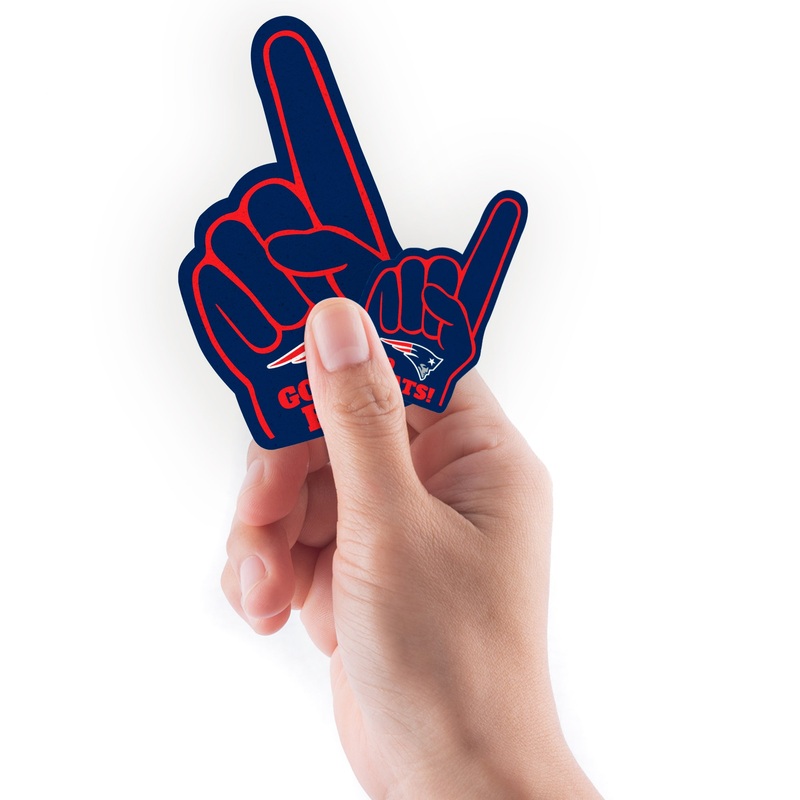 New England Patriots – 5 Foam Finger Minis (Mixed Sizes) – Official NFL – Reusable Vinyl Decals