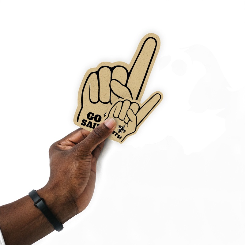New Orleans Saints – 4 Foam Finger Minis (Mixed Sizes) – Official NFL – Reusable Vinyl Decals