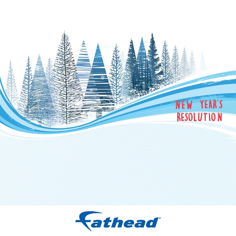 New Year: Abstract Trees Dry Erase – Removable Adhesive Decal