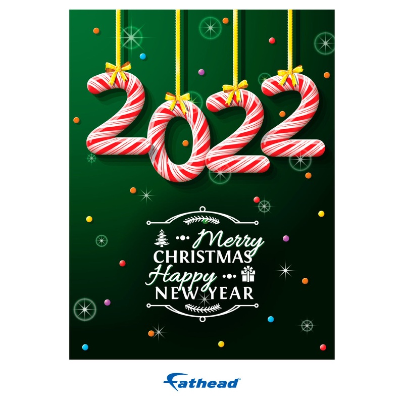 New Year: Candy Canes Poster – Removable Adhesive Decal