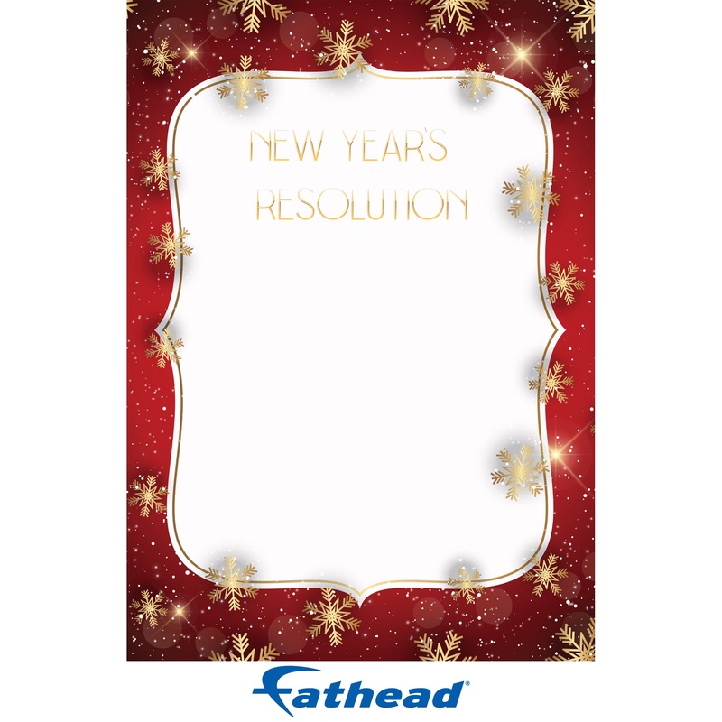 New Year: Golden Snowflakes Dry Erase – Removable Adhesive Decal