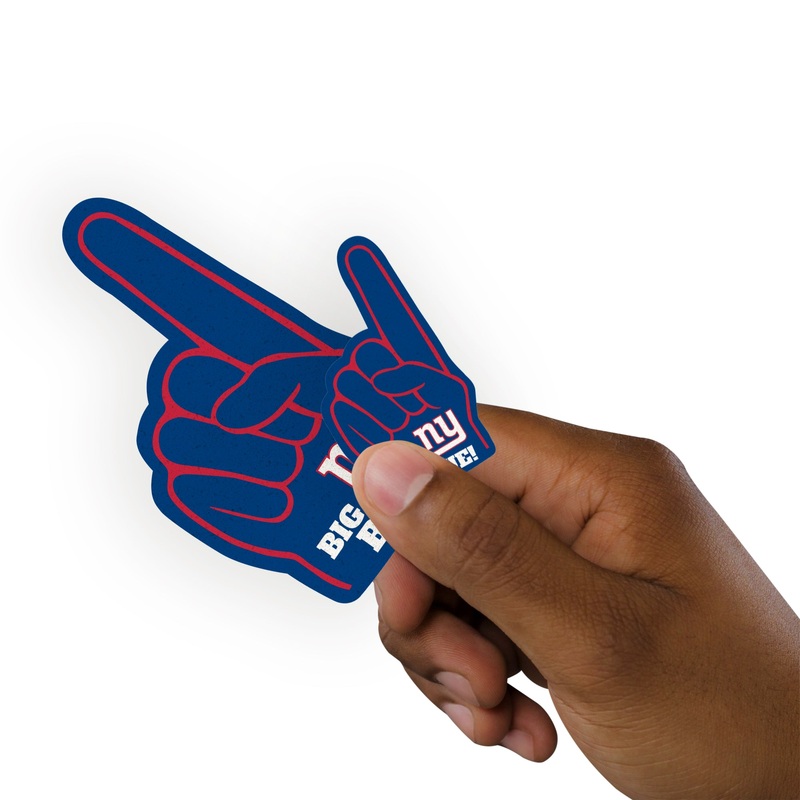 New York Giants – 4 Foam Finger Minis (Mixed Sizes) – Official NFL – Reusable Vinyl Decals