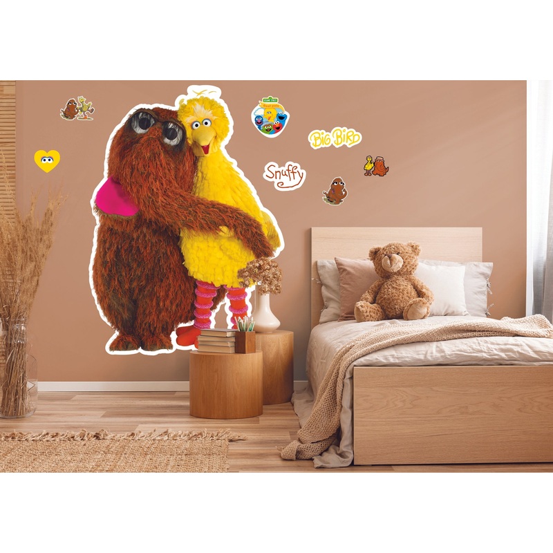 Snuffleupagus and Big Bird – RealBig Collection – Official Sesame Street – Reusable Vinyl Wall Decals