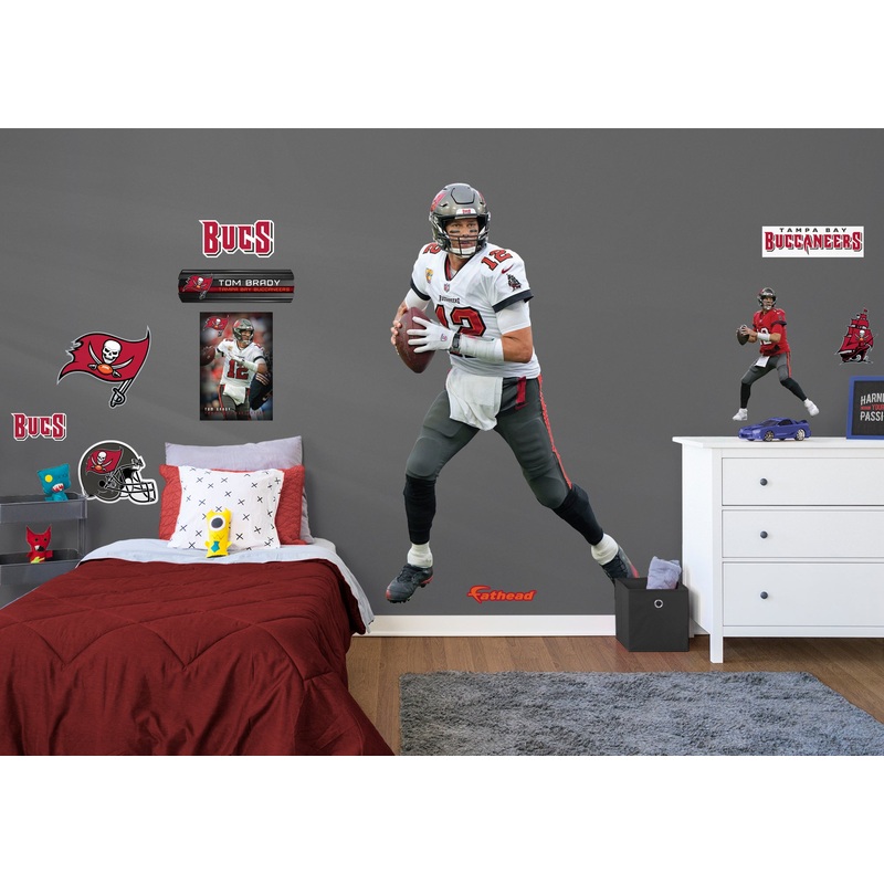 Tom Brady TB12 – RealBig Collection – Official NFL – Tampa Bay Buccaneers – Reusable Vinyl Wall Decals